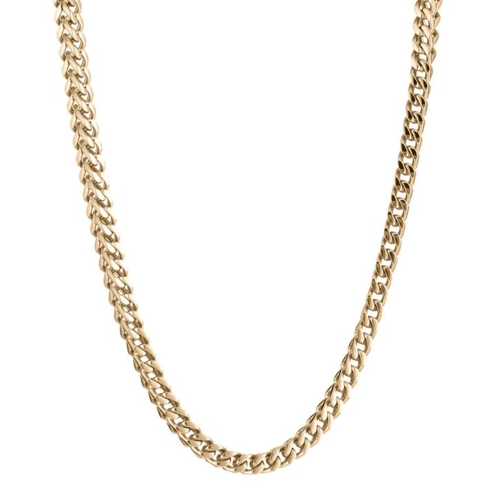 Mens Stainless Steel & Gold-tone Ip 20 4mm Foxtail Chain