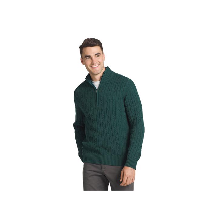 Izod Fieldhouse Cable-knit Quarter-zip Sweater