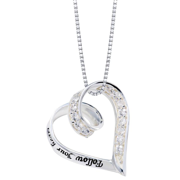 Inspired Moments&trade; Sterling Silver Follow Your Heart Pendant Necklace