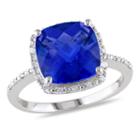 Womens 1/10 Ct. T.w. Blue Sapphire Sterling Silver Cocktail Ring