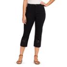 Gloria Vanderbilt Amanda Lace Hem Cutout Capri