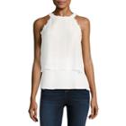 By & By Sleeveless Scoop Neck Batiste Blouse-juniors