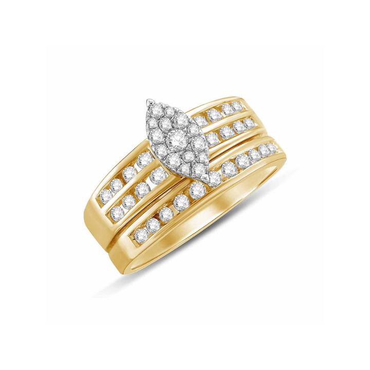 Womens 3/4 Ct. T.w. Genuine Diamond 10k Gold Bridal Set