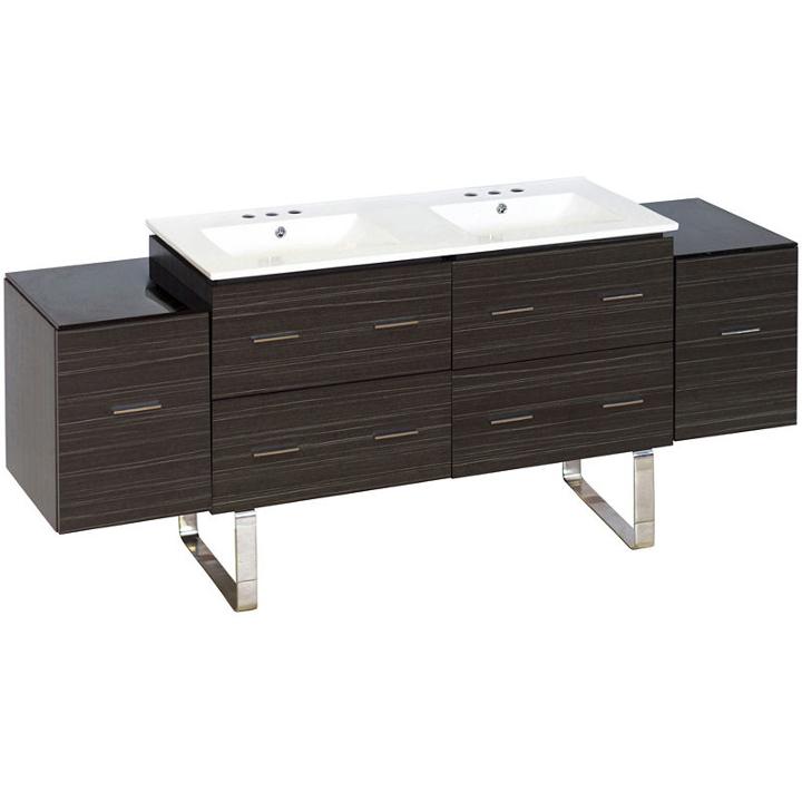76-in. W Floor Mount Dawn Grey Vanity Set For 3h8-in. Drilling
