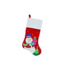 20.5 Red And White Embroidered And Embellished Snowman With Glitter Presents Christmas Stocking
