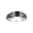 Midnight Black Diamond 1 Ct. T.w. Black & White Bridal Ring In 10k White Gold