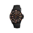 Crayo Unisex Fierce Black & Orange Strap Watch