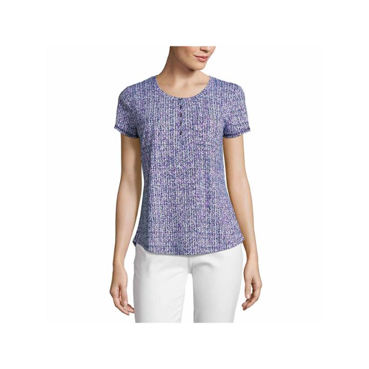 Liz Claiborne Short Sleeve Scoop Neck T-shirt-womens Talls