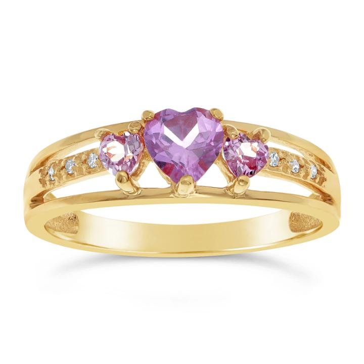 Womens Diamond Accent Lab Created Purple Gold Over Silver Cocktail Ring
