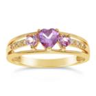 Womens Diamond Accent Lab Created Purple Gold Over Silver Cocktail Ring