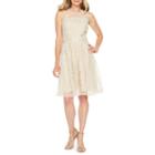 J Taylor Sleeveless Embroidered Fit & Flare Dress