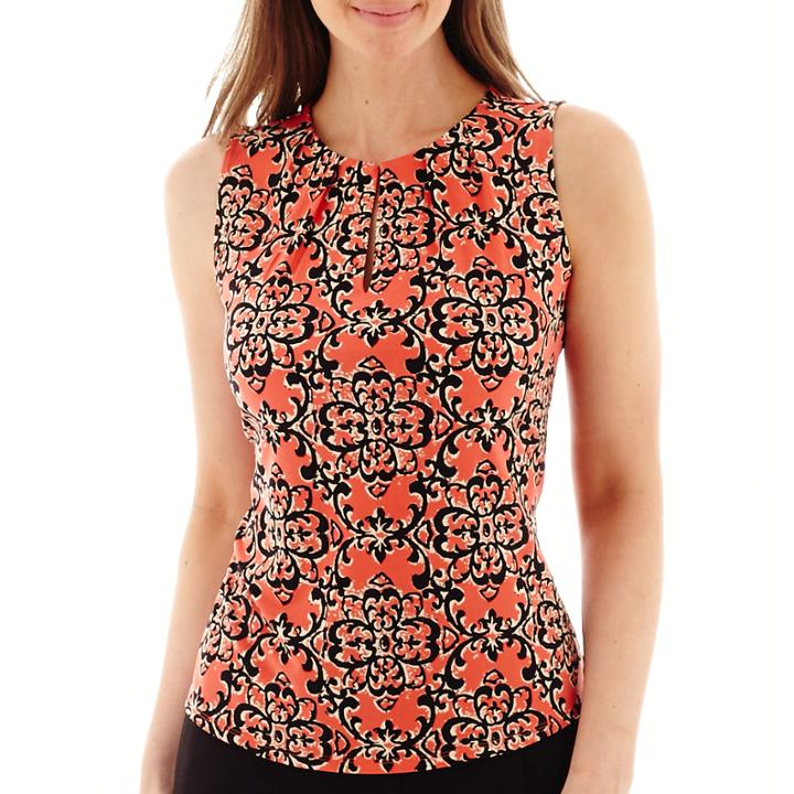 Liz Claiborne Split Pleat-neck Tank Top