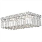 Cascade Collection 4 Light Rectangle Chrome Finishand Clear Crystal Flush Mount Ceiling Light