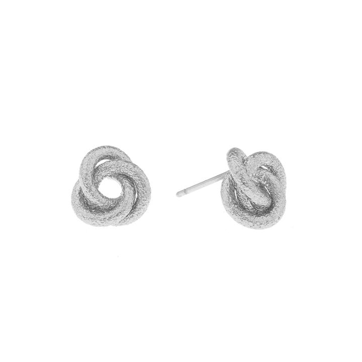 Monet Silvertone Twist Button Stud Earring