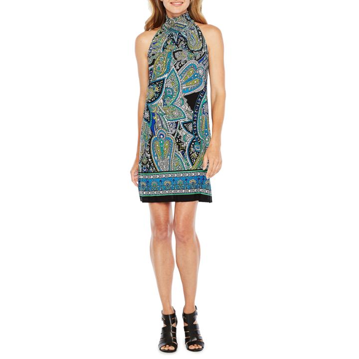 Robbie Bee Sleeveless Paisley Shift Dress