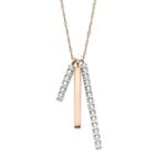 1/4 Ct. T.w. Diamond 10k Rose Gold 3-bar Pendant Necklace