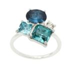 Sparkle Allure Womens Lab Created Multi Color Silver Over Brass Cocktail Ring