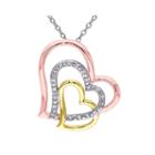 1/10 Ct. T.w. Diamond Tri-tone Heart Pendant Necklace