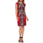 Studio 1 Sleeveless Scroll Print Sheath Dress