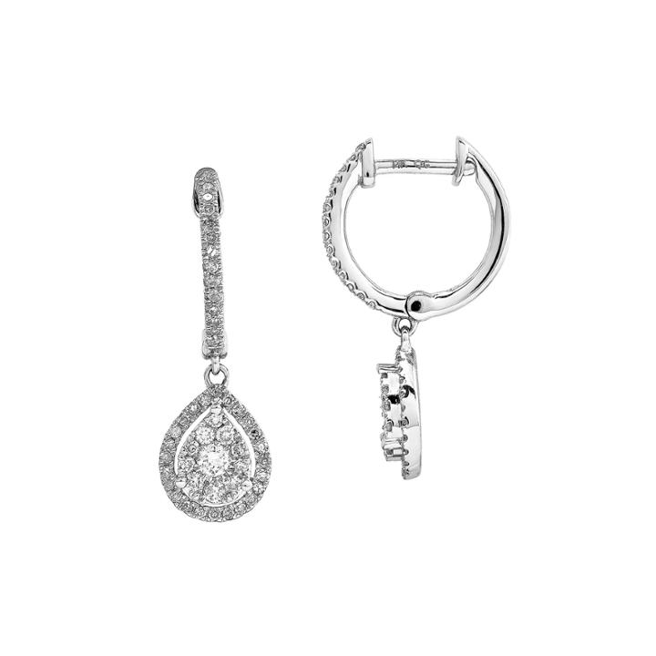 1/2 Ct. T.w. Diamond 14k White Gold Pear-shaped Dangle Earrings
