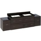 76-in. W Wall Mount Dawn Grey Vanity Set For 3h4-in. Drilling Black Galaxy Top Biscuit Um Sink