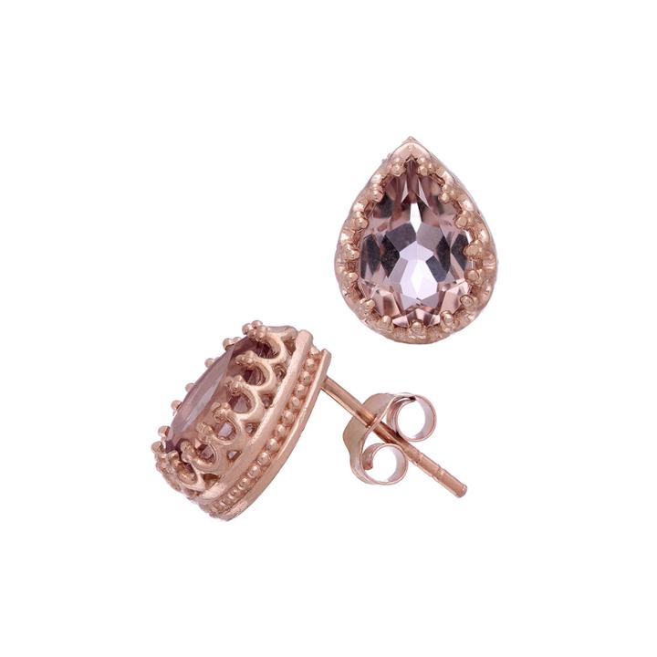 Simulated Morganite 14k Rose Gold Over Silver Earrings