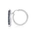 1/10 Ct. T.w. Blue Diamond Sterling Silver Hoop Earrings