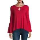 A.n.a Long Sleeve Keyhole Neck Blouse