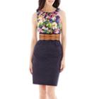 Alyx Sleeveless Belted Floral Ruffle And Denim Dress
