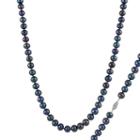 Womens 6mm Black Cultured Freshwater Pearls Strand Necklace