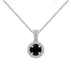 Womens Genuine Black Onyx Round Pendant Necklace