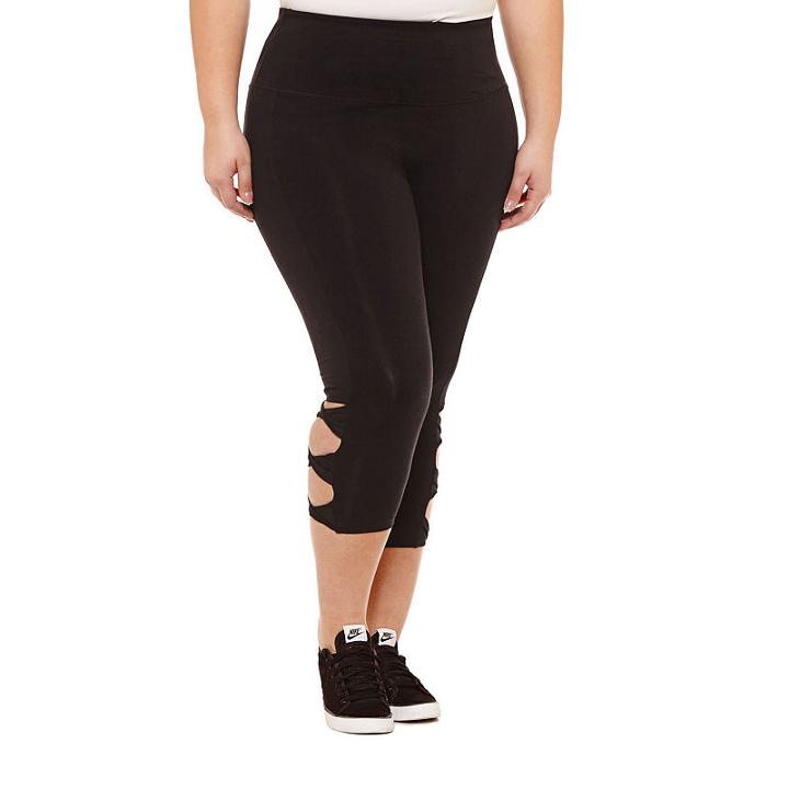 Xersion Skinny Leg Studio High Waist Cut Out Capri - Plus