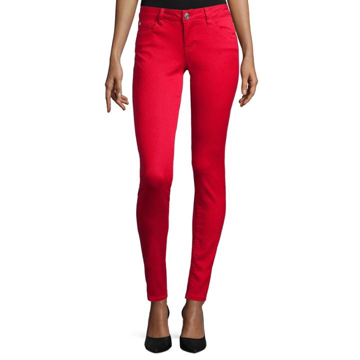 C Pink Super-soft Low-rise 5-pocket Skinny Jeans
