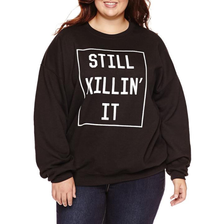 Hybrid Long Sleeve Pullover Sweater-juniors Plus
