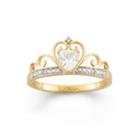 Lab-created White Sapphire 18k Gold Over Silver Tiara Ring