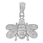 Sterling Silver Diamond-cut Bumble Bee Charm Pendant