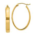 14k Gold 17mm Oval Hoop Earrings