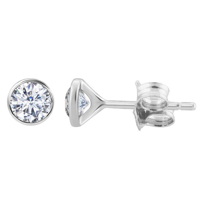 3/4 Ct. T.w. Genuine White Diamond 14k Gold 5.6mm Round Stud Earrings