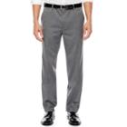 Jf J. Ferrar Wool Blend Grey Herringbone Flat-front Stretch Suit Pants - Classic Fit
