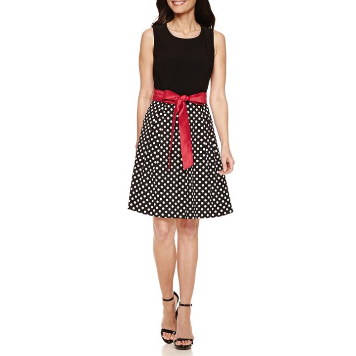 R & K Originals Sleeveless Fit & Flare Dress-petites