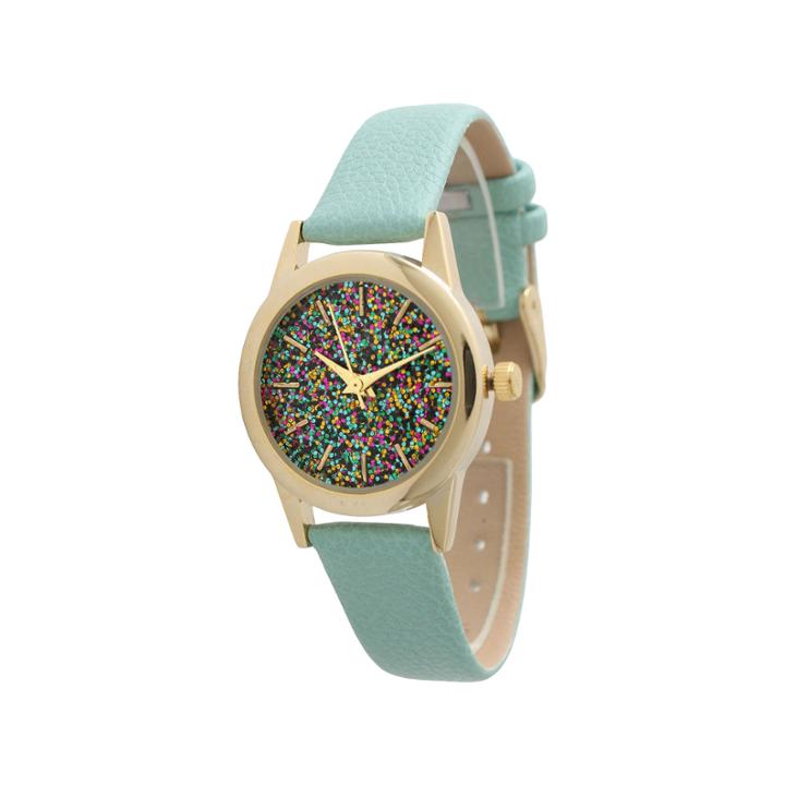 Olivia Pratt Womens Green Strap Watch-40002mint