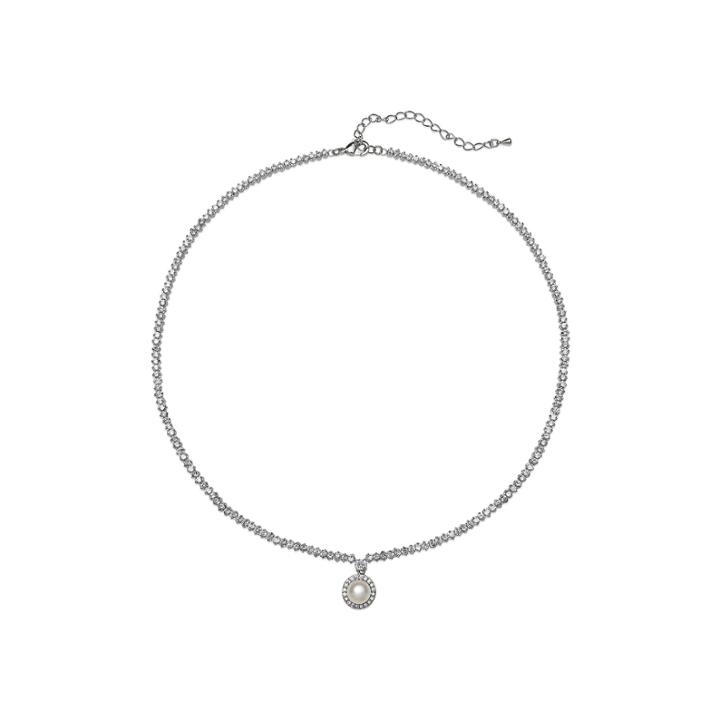 Cultured Freshwater Pearl And Cubic Zirconia Drop Necklace