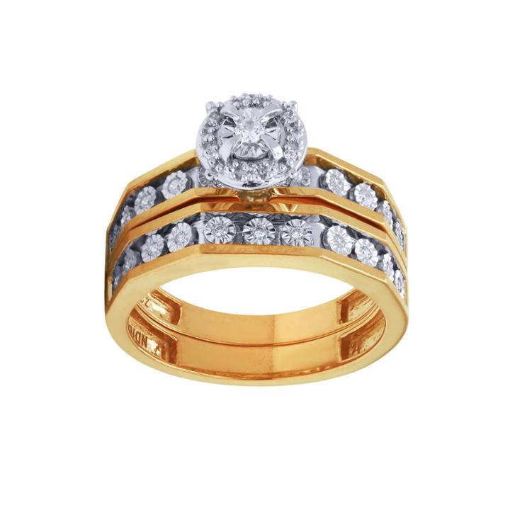 Womens 1/7 Ct. T.w. White Diamond 10k Gold Bridal Set