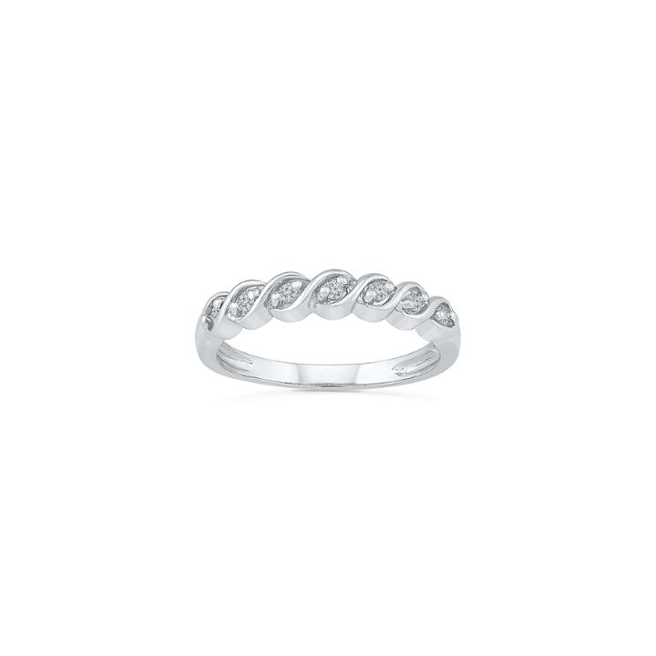 Womens 1/6 Ct. T.w. White Diamond Sterling Silver Band