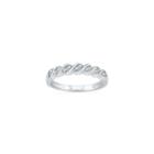 Womens 1/6 Ct. T.w. White Diamond Sterling Silver Band