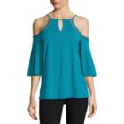 Worthington 3/4 Sleeve Cold Shoulder Blouse