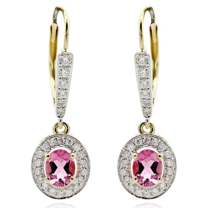1/3 Ct. T.w. Pink Tourmaline Drop Earrings