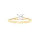 Diamonart 10k Yellow Gold Cubic Zirconia .85 C.t.t.w. Princess Solitaire Ring