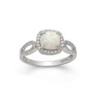 Simulated Opal & Lab Created White Sapphire Sterling Silver Ring