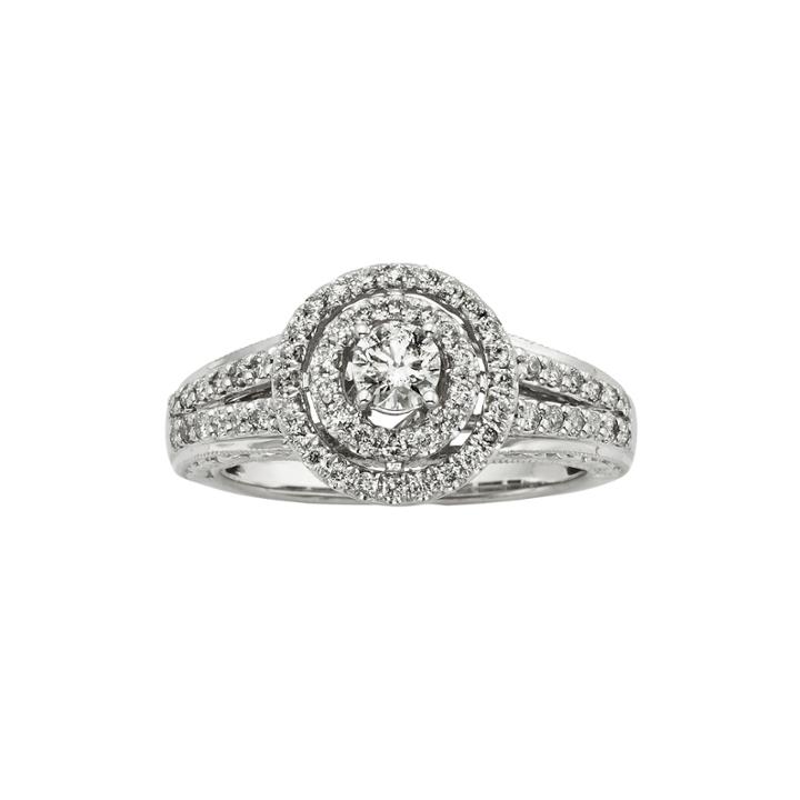 3/4 Ct. T.w. Certified Diamond 14k White Gold Vintage-style Twist Bridal Ring